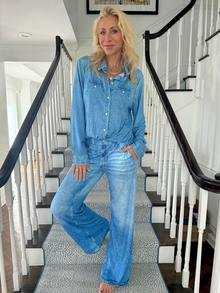 Jordann Jammies Denim Dreams Wide Leg Pants 8
